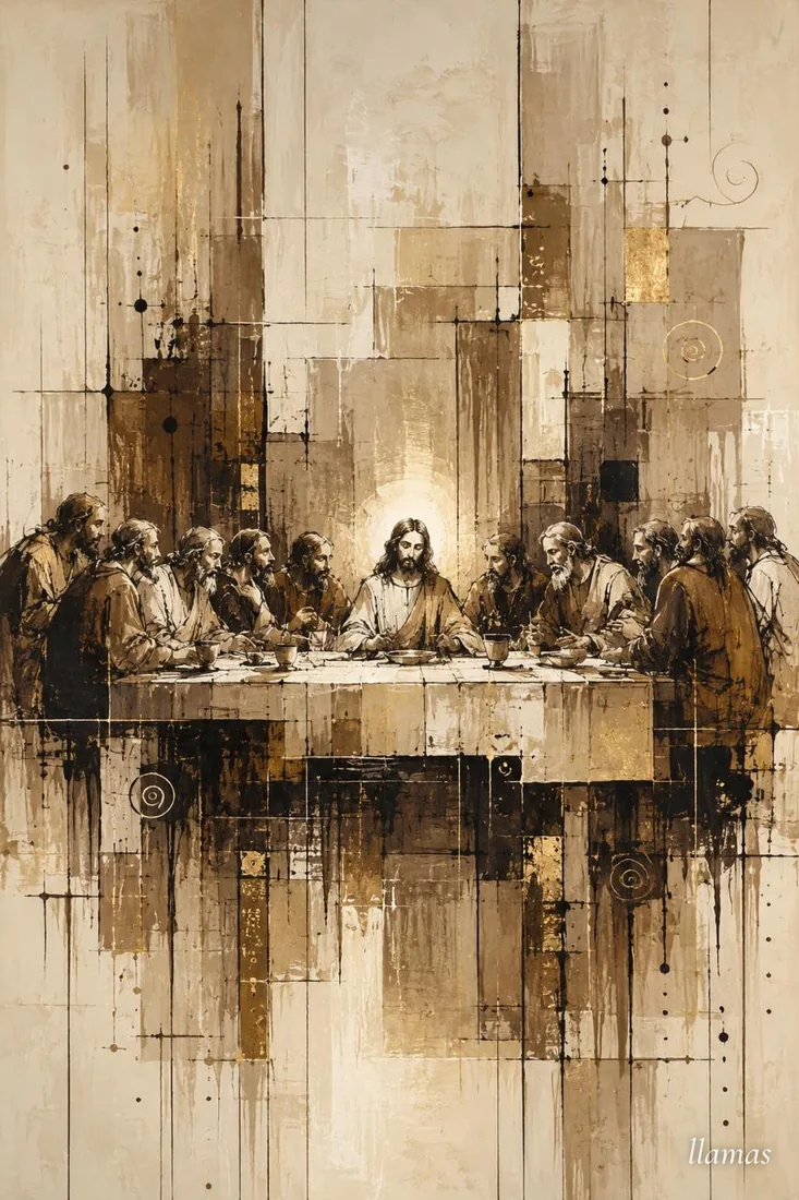 La cena, obra de figura de la colección Gretta Living