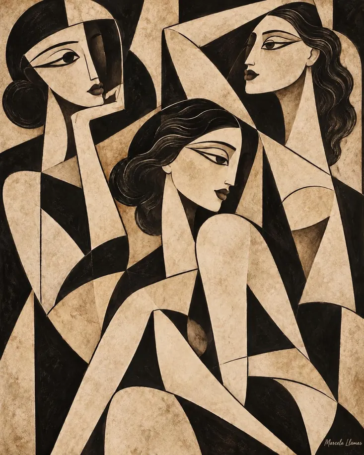 Tres musas, obra de figura de la colección Gretta Living
