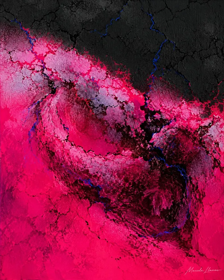 Magma rosa, obra de abstracto de la colección Gretta Living