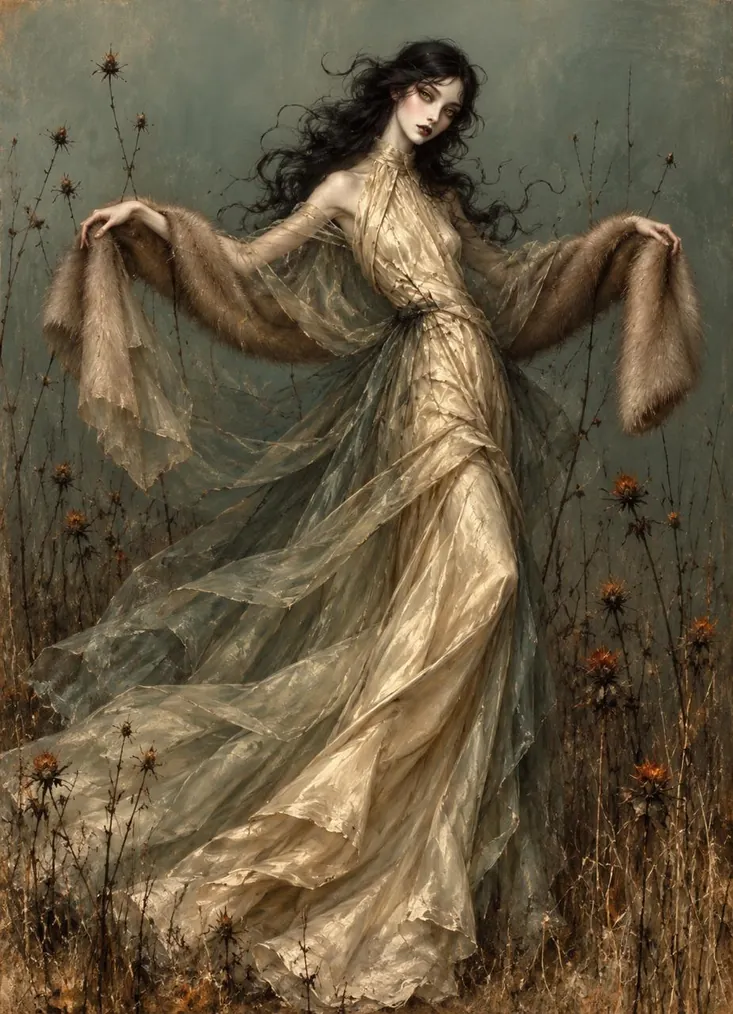 Viento de cardos, obra de figura de la colección Gretta Living