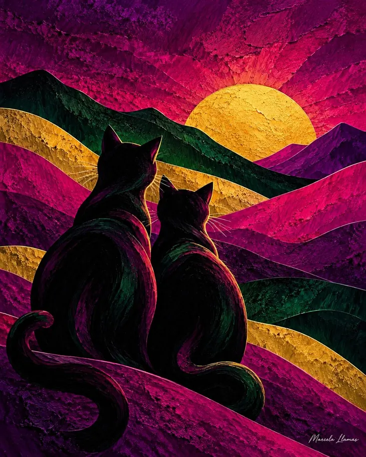 Atardecer de dos, obra de figura de la colección Gretta Living