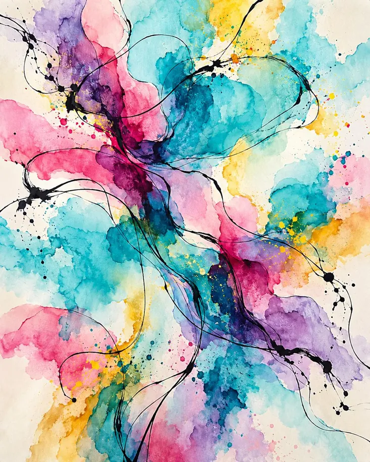 Corrientes, obra de abstracto de la colección Gretta Living