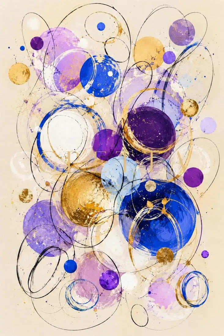 Órbitas, obra de abstracto de la colección Gretta Living