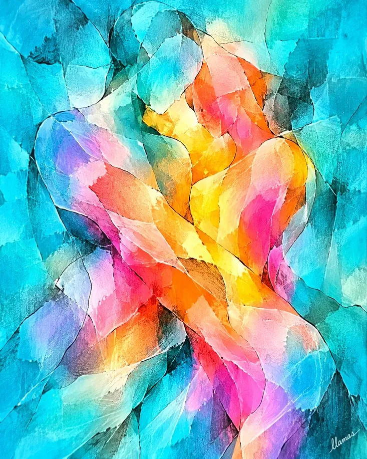 Abrazo de luz, obra de abstracto de la colección Gretta Living