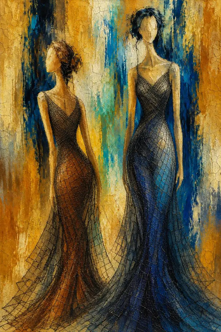 Azules, obra de figura de la colección Gretta Living