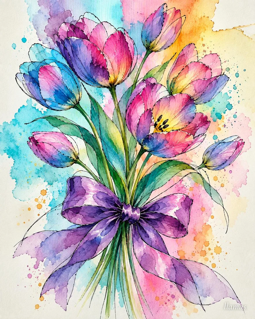 Tulipanes, obra de flores de la colección Gretta Living