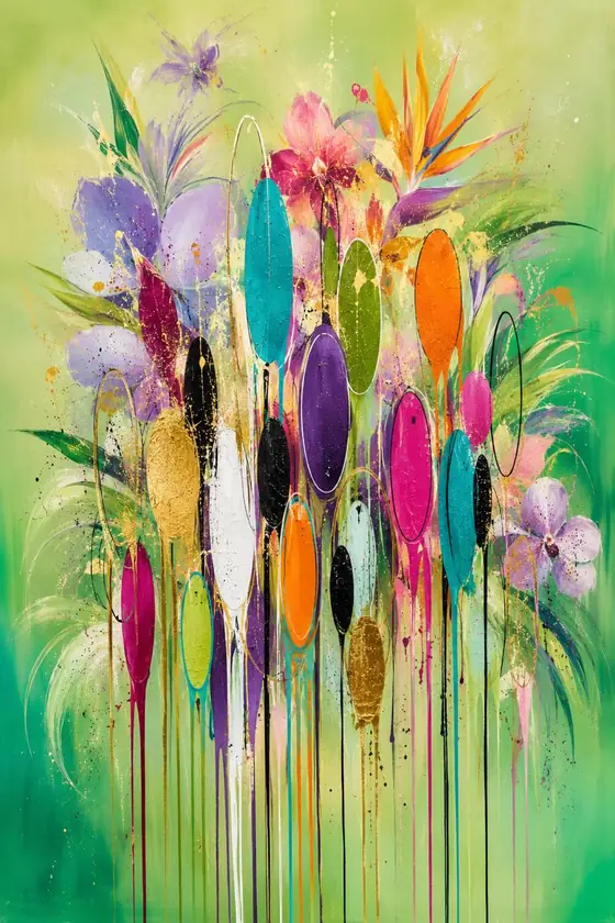 Jardín vertical, obra de flores de la colección Gretta Living