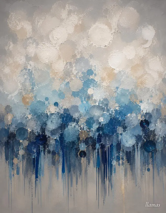 Lluvia azul, obra de abstracto de la colección Gretta Living