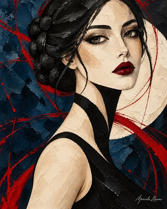Hilos rojos, obra de figura de la colección Gretta Living