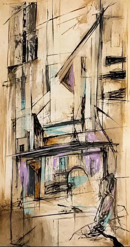 Trama urbana, obra de abstracto de la colección Gretta Living