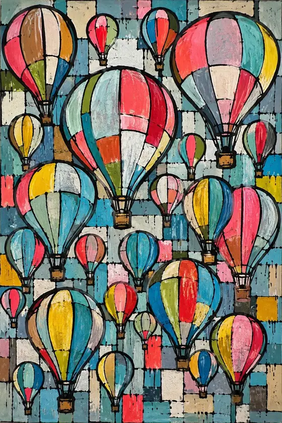 Globos, obra de abstracto de la colección Gretta Living