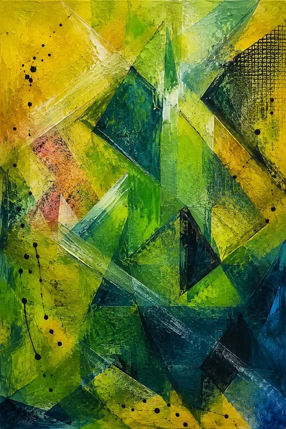 Verde, obra de abstracto de la colección Gretta Living