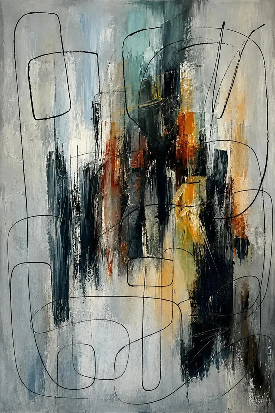 Andamios, obra de abstracto de la colección Gretta Living