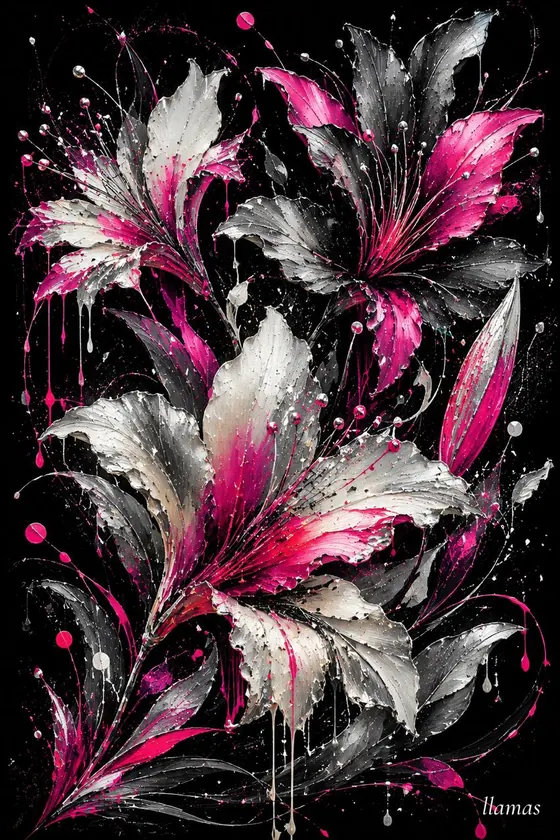 Lirios de plata, obra de flores de la colección Gretta Living
