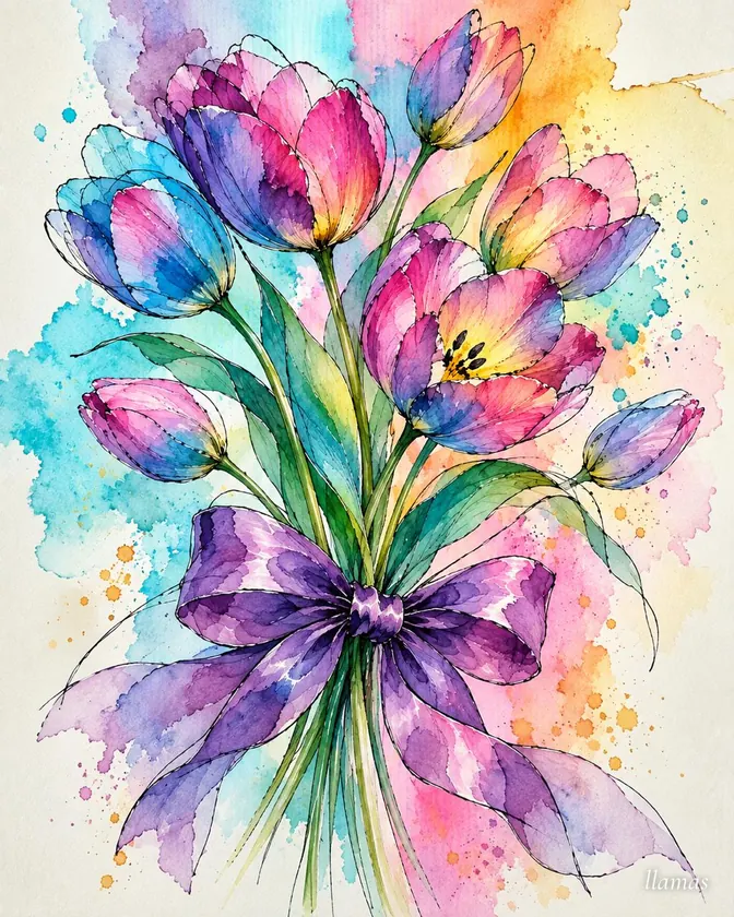 Tulipanes, obra de flores de la colección Gretta Living