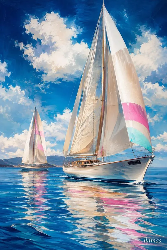Regata, obra de marina de la colección Gretta Living